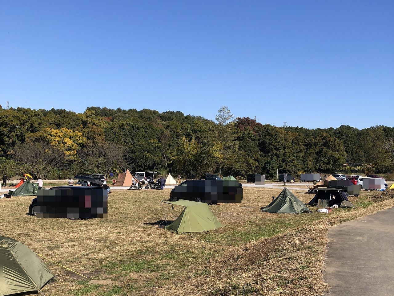 嵐山町のキャンプ場（学校橋河原）